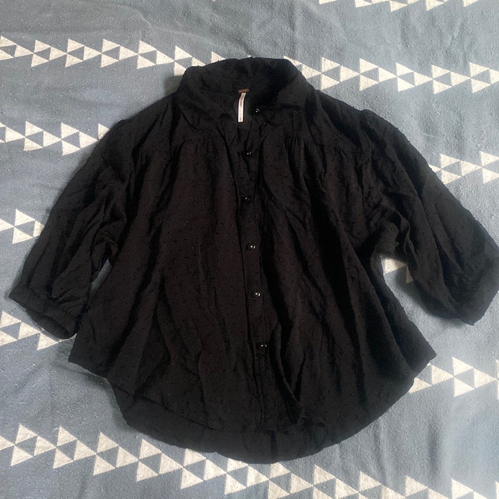 Black Free People Black Sparrow button down size small